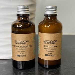 NEW Yucatan Herbal Hand Lotion & Antibacterial Gel 50ml Each Travel Size